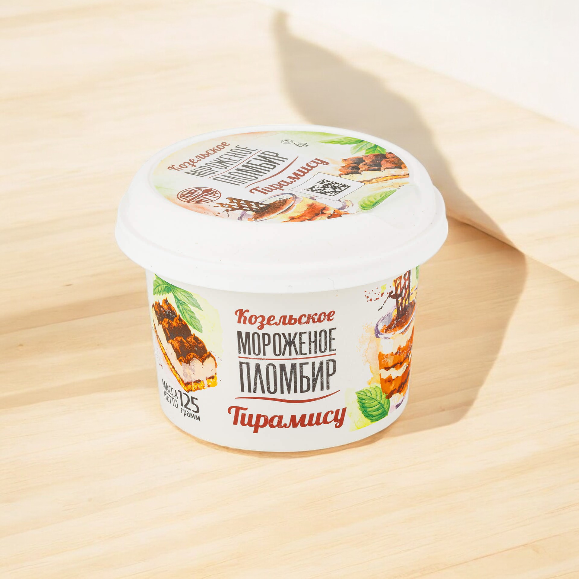 Морож пласт ст. Пломбир Тирамису 12,5 % 125 гр*