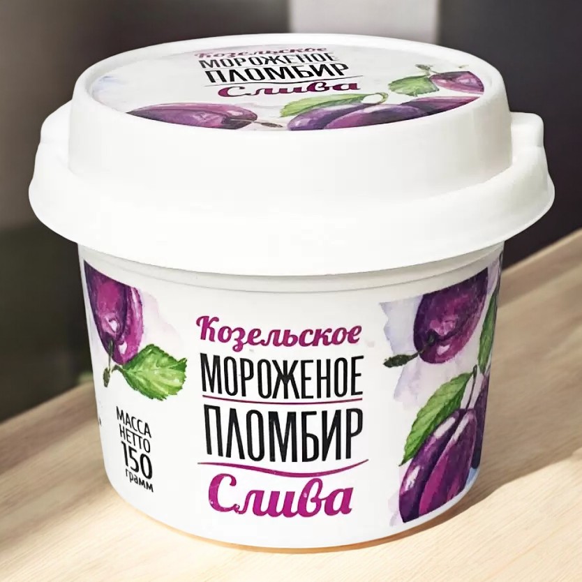 Морож пласт ст. Пломбир фруктовый Слива 13,5 % 150 гр*