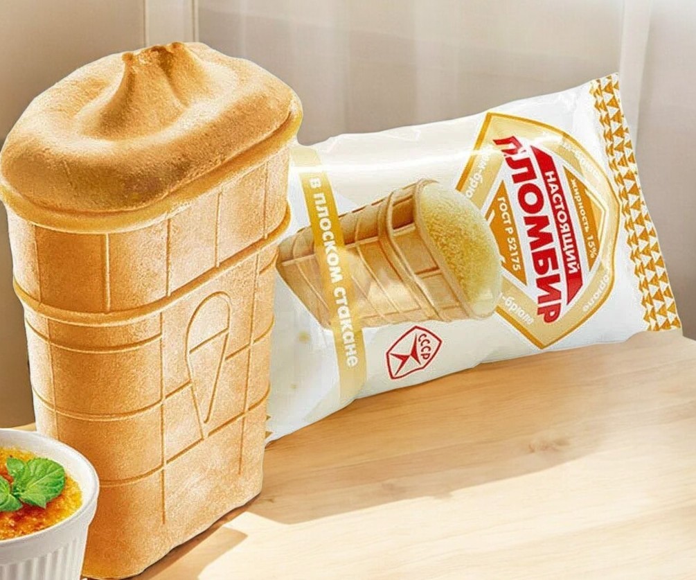 Морож ПЛОСКИЙ (15%)  ваф. ст. КРЕМ-БР. 90 г