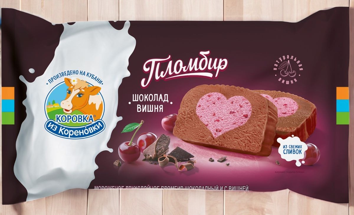 Морож ПОЛЕНО двухслойное вишня/шок 200гр*