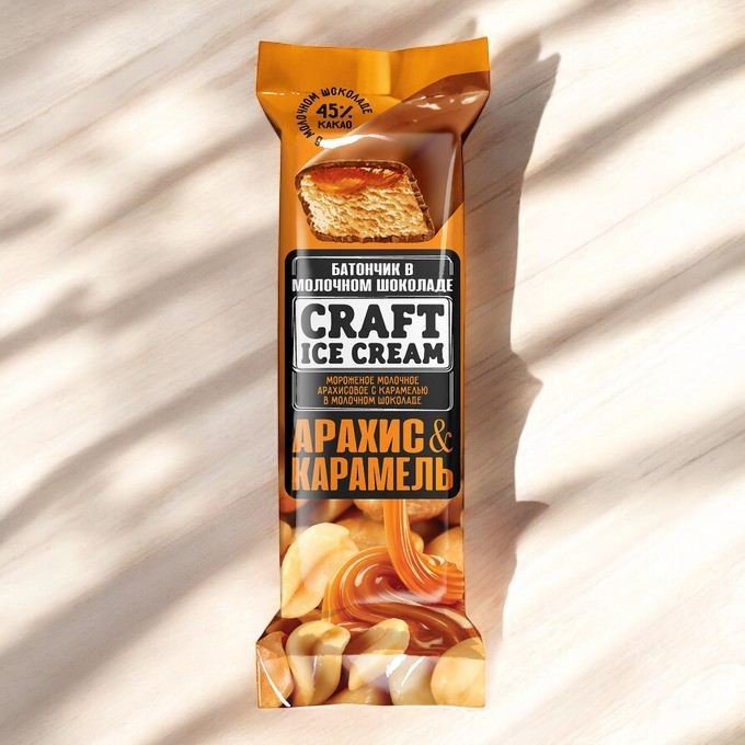 Морож Батончик CRAFT арахис с карам 80 г*