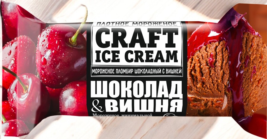 Морож Батончик CRAFT шок-вишня 80 г*