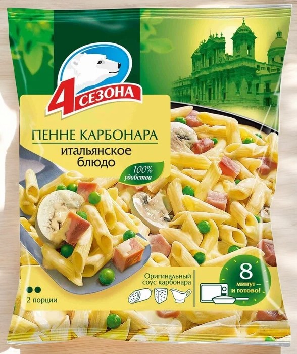 Гот.блюда/Пенне карбонара 600г*