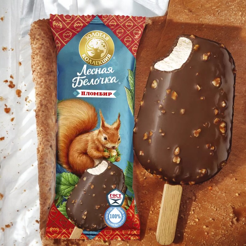 Морож Эскимо Конф. сер. слив в глазури «Лесная Белочка» 70 гр