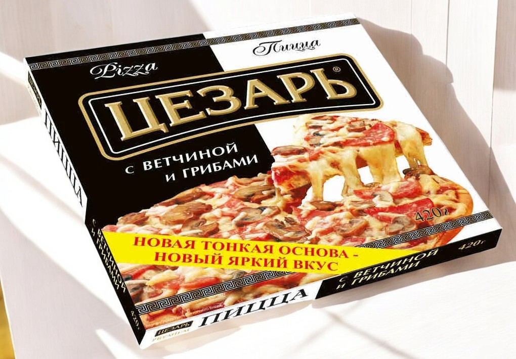 Пицца Цезарь с ветчиной и грибами  260мм*420г*