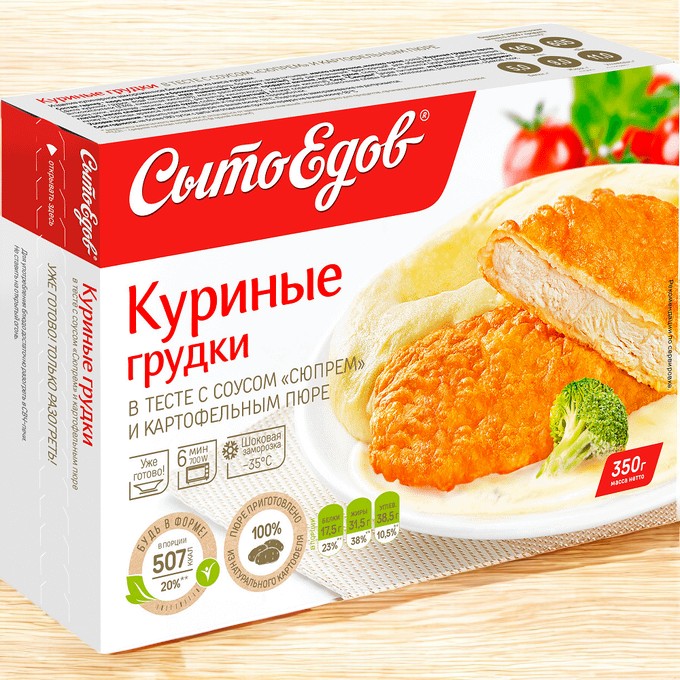 Кур.грудки в тесте под соусом 350г*