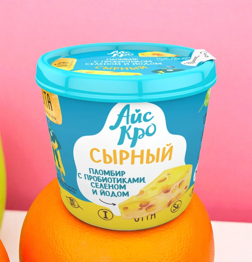 Сырное мороженое с селеном и йодом, 75 гр.