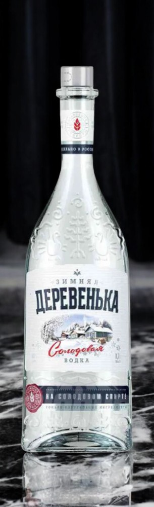 Водка “Зимняя деревенька на солодовом спирте “Альфа”, 40% 0,375