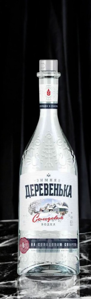 Водка “Зимняя деревенька на солодовом спирте “Альфа”, 40% 0.25 ф-30