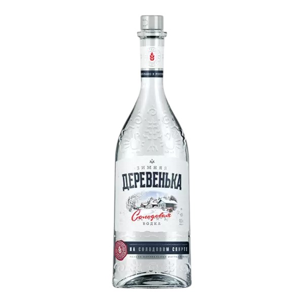 Водка “Зимняя деревенька на солодовом спирте “Альфа”, 40% 1,0