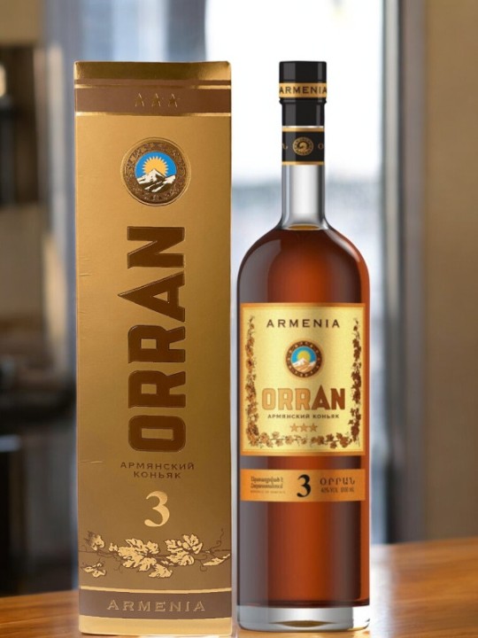 Коньяк армянский ординарный 3-летний “ОРРАН”, 40%, 1.0л (в подарочной упаковке)