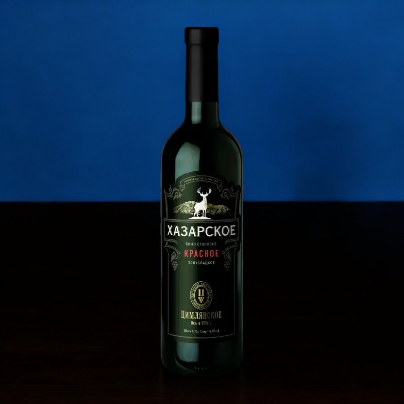Вино полусладкое красное “ХАЗАРСКОЕ” 13% 0,75