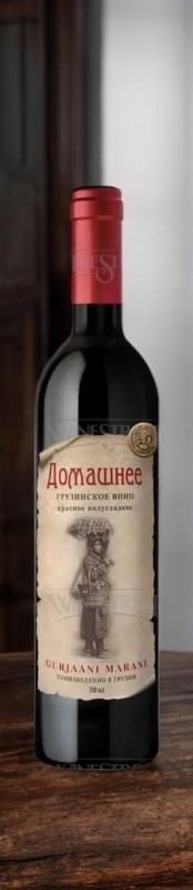 Вино ординарное красное полусладкое “Домашнее Вино” ТМ GURJAANI MARANI, 12.0-12.5%, 0.7л