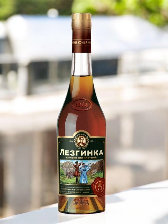 ЭКОНОМ Коньяк пятилетний ординарный “Лезгинка” 40% 0,5 (круглая бутылка) завод