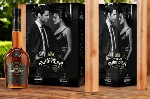 Коньяк выдержанный “Старый Кенигсберг” КВ 7 лет, 40% 0.5 п/у (Пара)