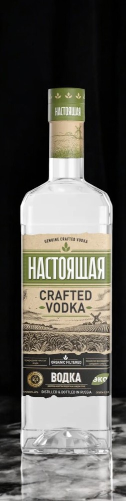 Водка “НАСТОЯЩАЯ КРАФТОВАЯ”, 40% 0.5 транзит