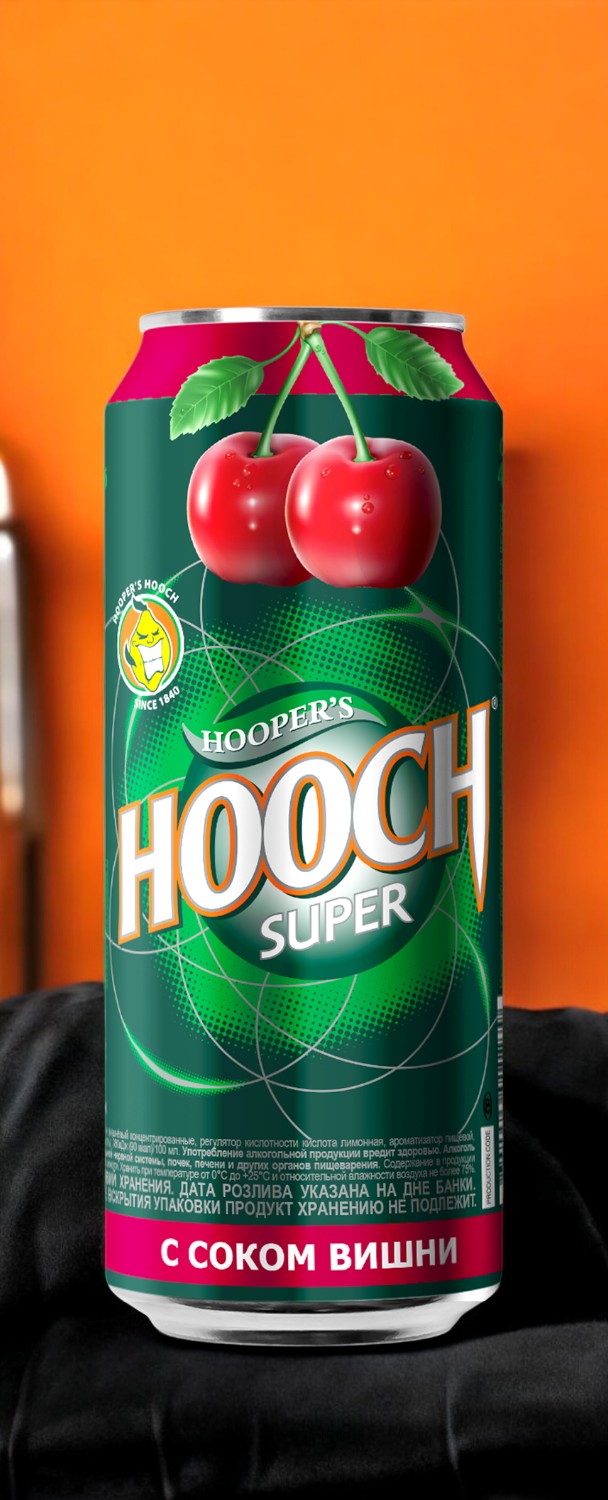 Напиток “Хуууч Супер со вкусом Вишни” слабоалкогольный газированный, 7.2% 0.45 (ф.12) (НМ)