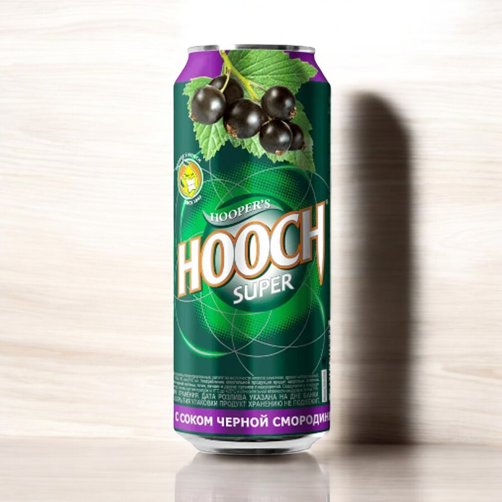 Напиток “Хуууч Супер со вкусом Черная Смородина” слабоалкогольный газированный, 7.2% 0.45 (ф.12)(НМ)