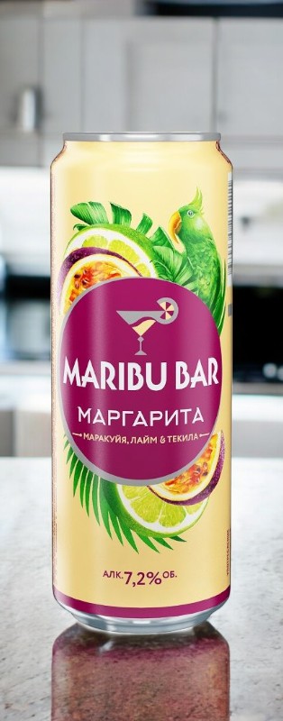 Напиток слабоалкогольный газированный «Марибу бар Маргарита Маракуйя».  Пастеризованный. 7.2% 0.45