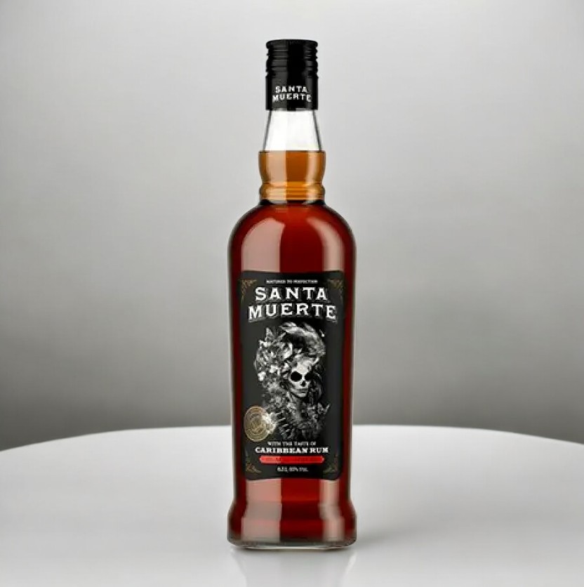 Настойка горькая “SANTA MUERTE BLACK SPICED” (“САНТА МУЭРТЕ БЛЭК СПАЙСД”) со вкусом рома, 35% 0.5л НОВАЯ МАРКА
