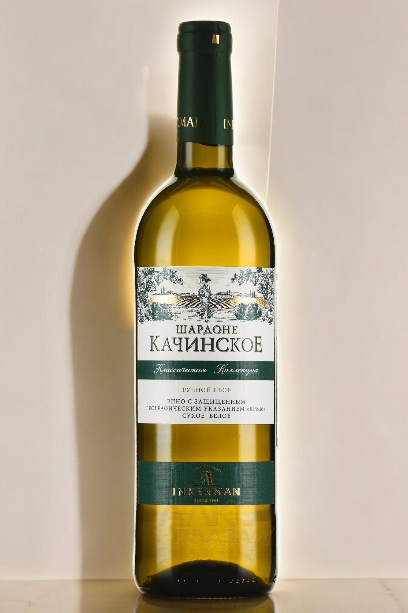 Российское вино ЗГУ”КРЫМ” сухое белое “Шардоне Качинское”, 10.5-15%, 0.75