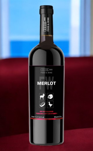 Вино ординарное сухое красное “Фуд энд Вайн. Мерло”,10-12% 0,75л.