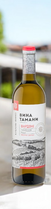 Российское вино с ЗГУ “Кубань. Таманский полуостров” полусладкое белое “Шардоне” 12.5%, 0.7л