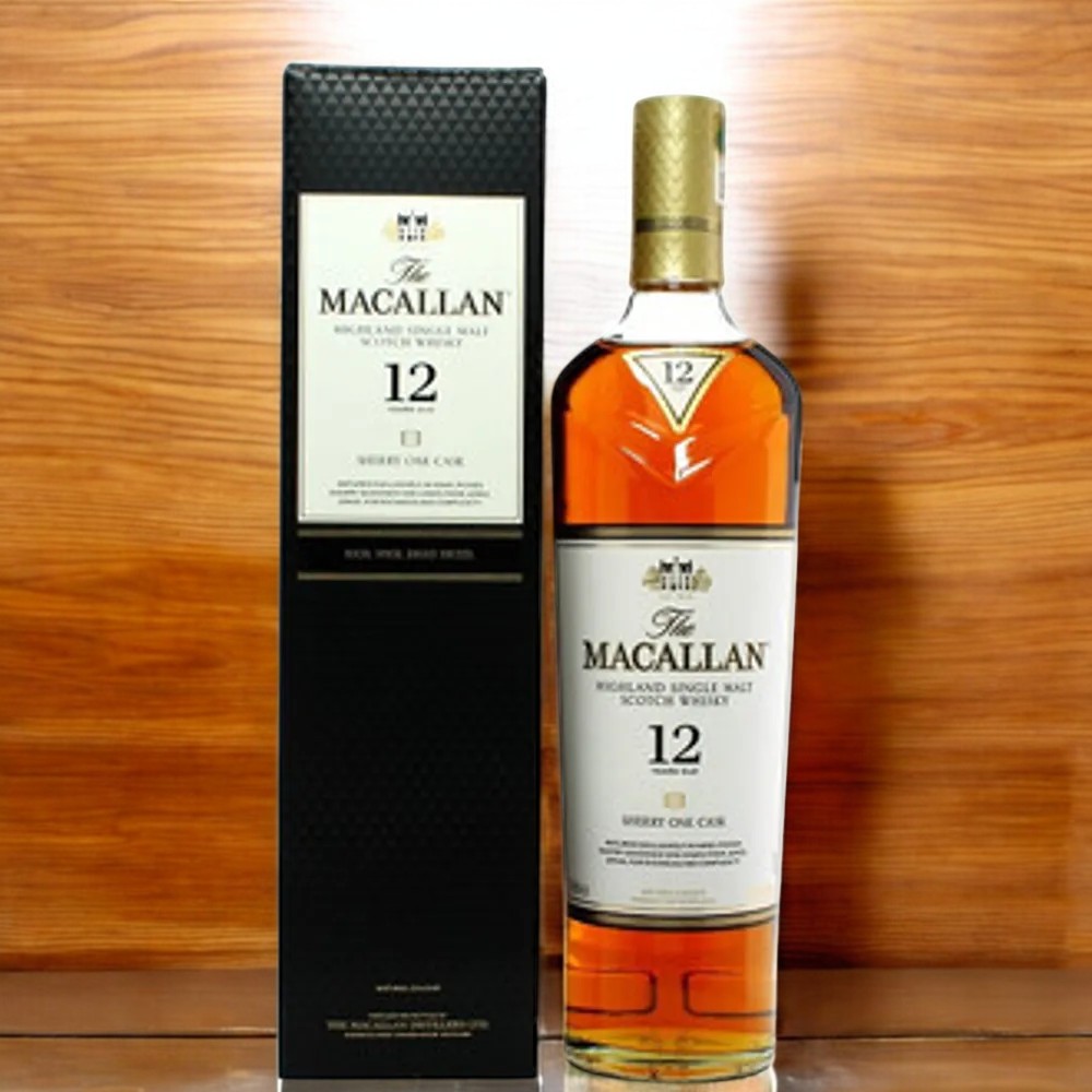 Виски шотландский односолодовый “The Macallan SHERRY OAK CASK12 y.o.” (“Макаллан ШЕРРИ ОАК КАСК выдержка 12 лет”) в под.упак. 40% 0.7