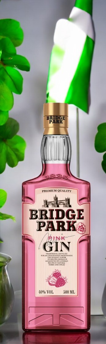 Джин “BRIDGE PARK PINK” (“БРИДЖ ПАРК ПИНК”) 40% 0.5л (ПРОМО-СТАКАН)