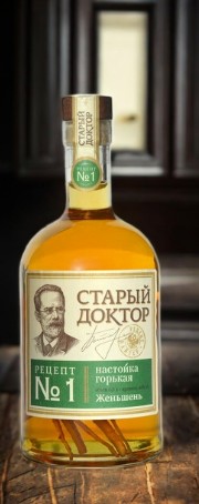 Настойка горькая “СТАРЫЙ ДОКТОР Рецепт № 1 Женьшень” 40% 0,5