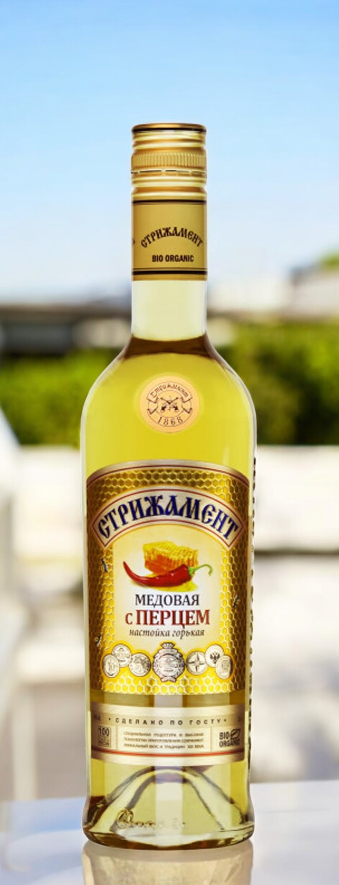 Настойка горькая “Стрижамент медовая с перцем” 40% 0.5 (новая марка) В