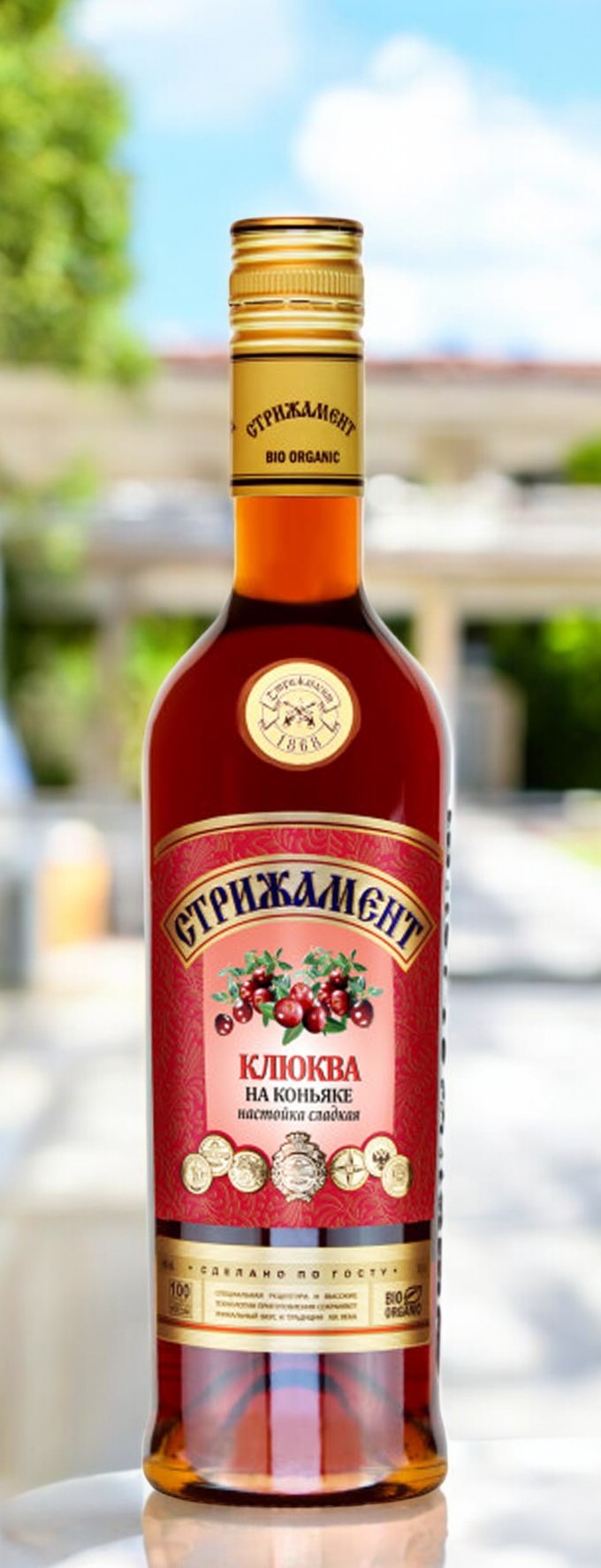 Настойка сладкая Стрижамент Клюква на коньяке 25% 0,5 м