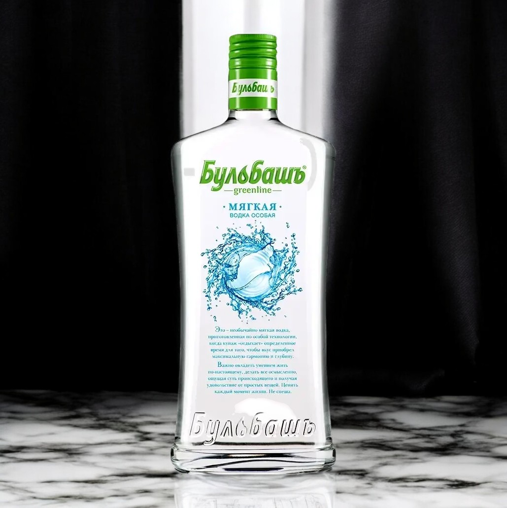 Водка “БУЛЬБАШЪ ГРИНЛАЙН. МЯГКАЯ” 40%, 0.5