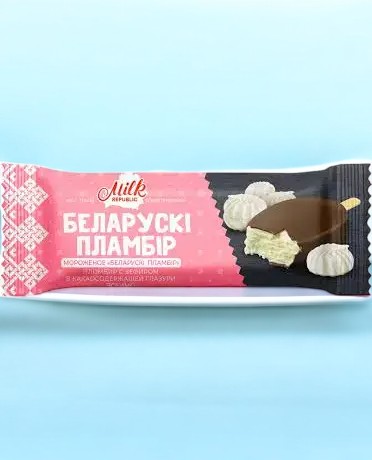 “Беларускi пламiбр” пломбир с зефиром в какаосодержащей глазури эскимо, 12% 70гр.
