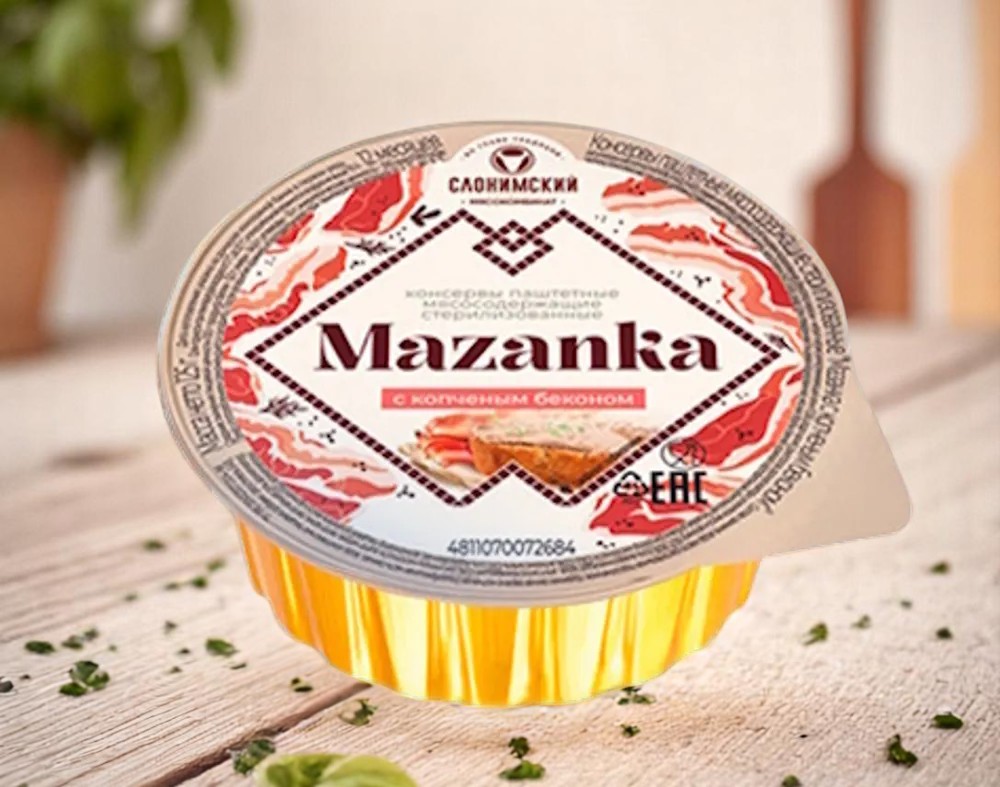 Консервы паштетные мясосодержащие стерилизованные “Мазанка с копченым беконом” 125 г