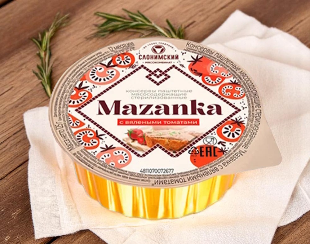 Консервы паштетные мясосодержащие стерилизованные “Мазанка с вялеными томатами” 125 г