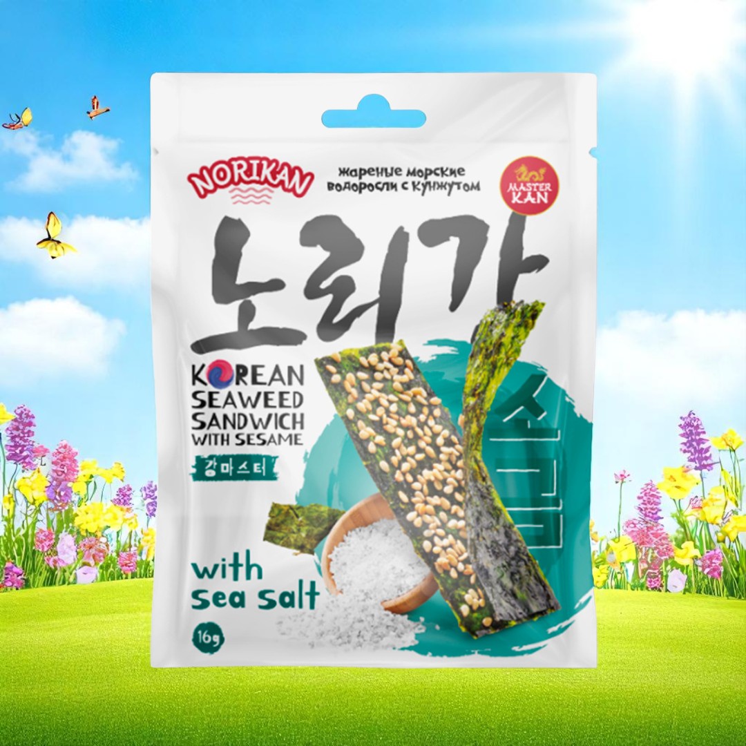 NoriKan – Salt Sesame Sandwich сэндвич из водорослей с кунжутом и с Солью 16 гр