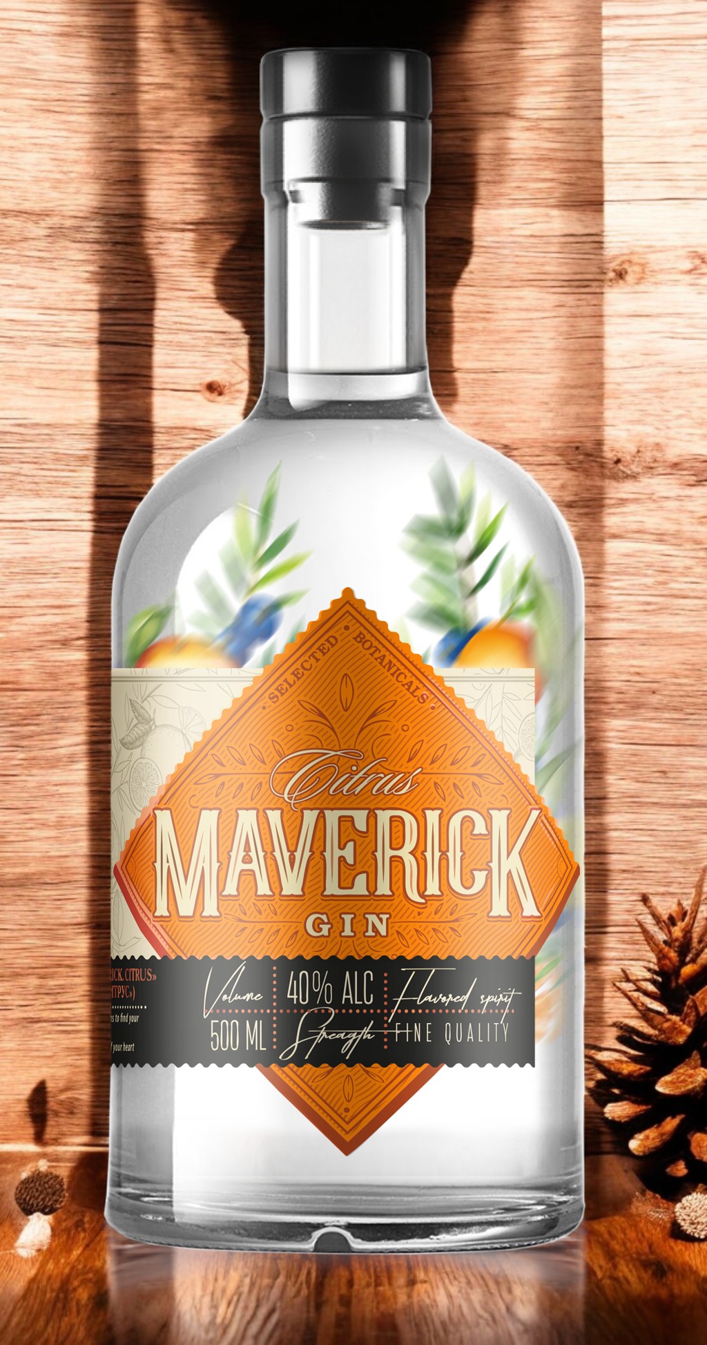Джин “MAVERICK. CITRUS” (“МЭВЕРИК. ЦИТРУС”) 0,5л
