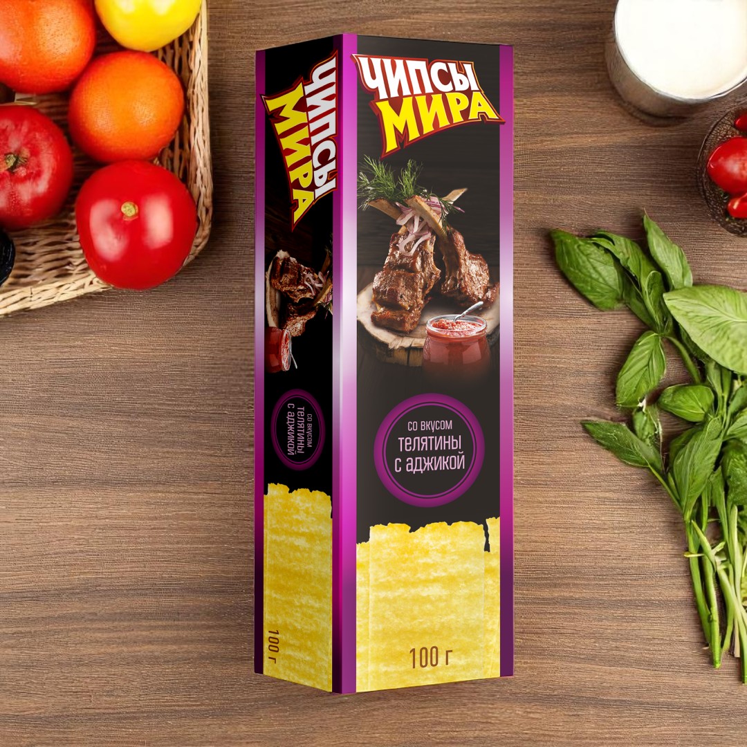 Чипсы МИРА со вкусом телятины с аджикой 100 г