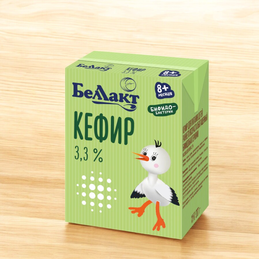 Кефир дет., обогащенный бифидобактериями мдж 3,3 %, TBA 207 г