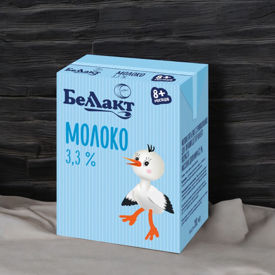 Молоко питьевое стерилизованное дет., мдж 3,3 %, TBA  200 мл
