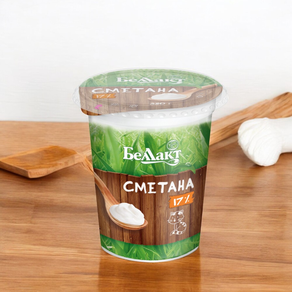 Сметана, мдж 17 %, стакан  380 г