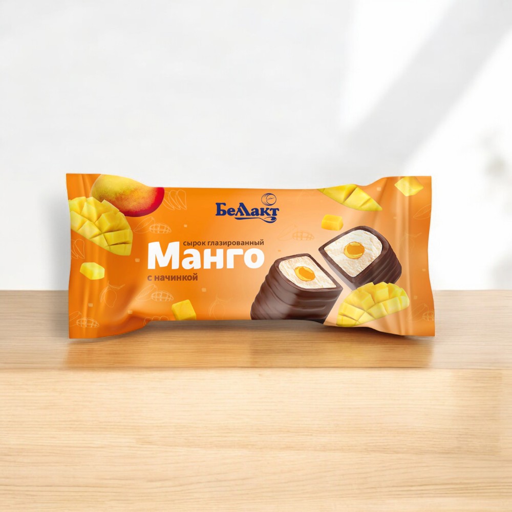 Сырок творожный глазированный с начинкой “Манго”, мдж 18,0 %  40 г