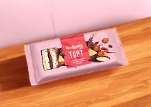 Торт с творогом с изюмом с ореховой начинкой в глазури, мдж 24%, 200 г