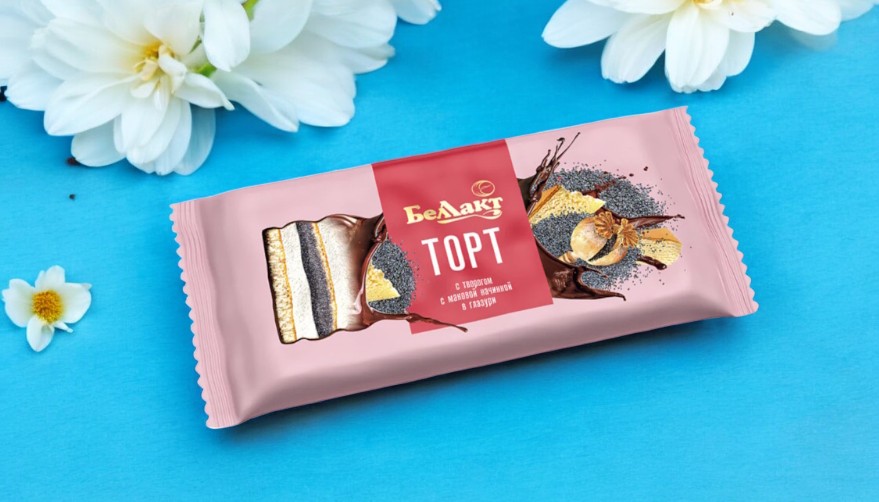 Торт с творогом с маковой начинкой в глазури, мдж 24%,  200 г