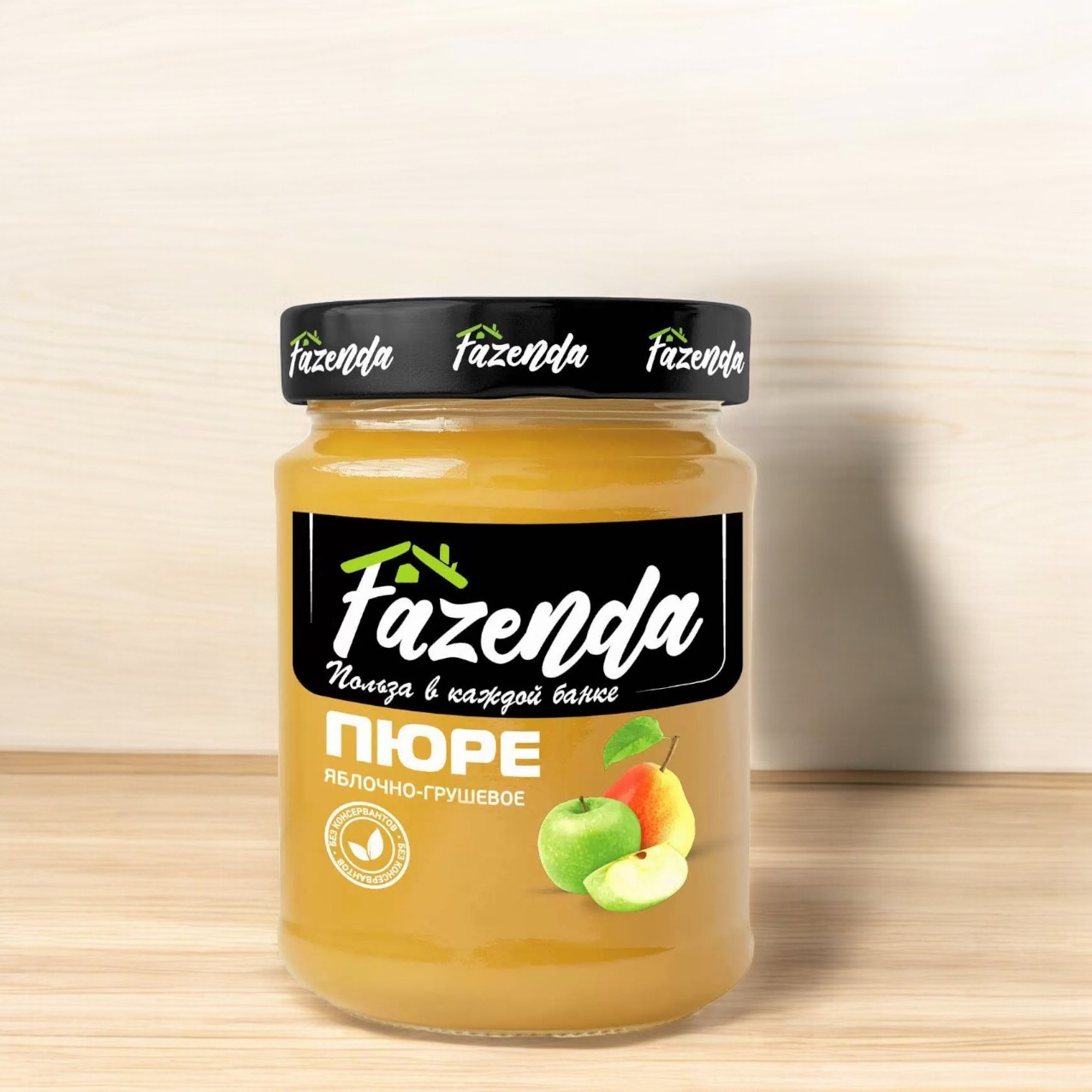 Пюре яблочно-грушевое 450г банка РБ, ТО  Fazenda