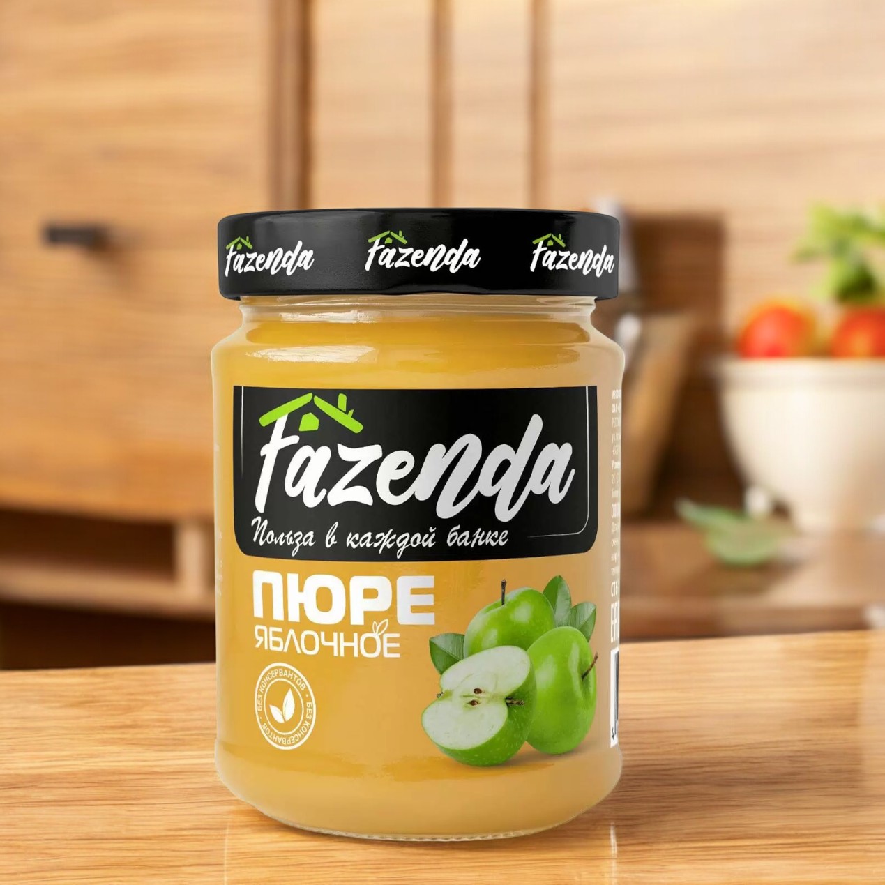 Пюре яблочное 450г банка РБ, ТО  Fazenda
