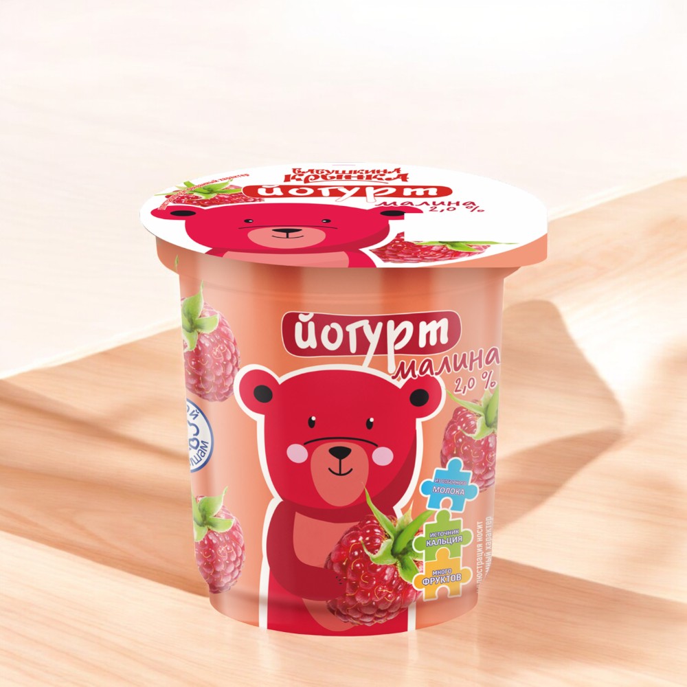 Йогурт для детей с фруктовым наполнителем «Малина» 2,0% стакан 150г