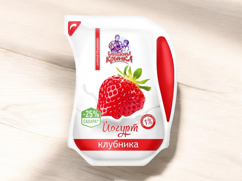 Йогурт с фруктовым наполнителем “Клубника” 1% Есоlean 800г