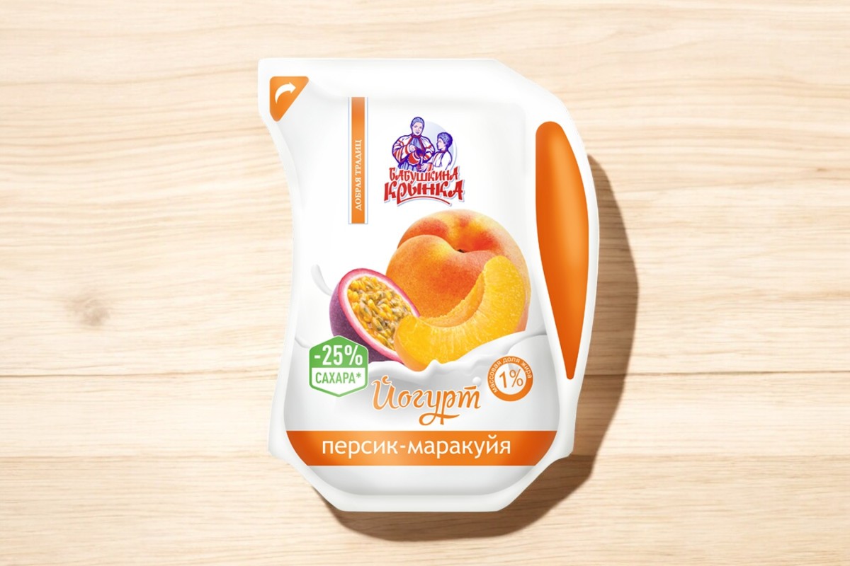Йогурт с фруктовым наполнителем “Персик-маракуйя” 1% Есоlean 800г